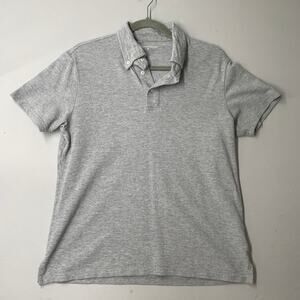 Spier & Mackay Men Polo Shirt M Gray Button Up Pique Golf Cotton Casual